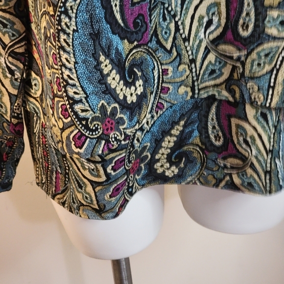 J Jill Paisley print blouse with tiered layers Size Petite XS - Picture 4 of 11